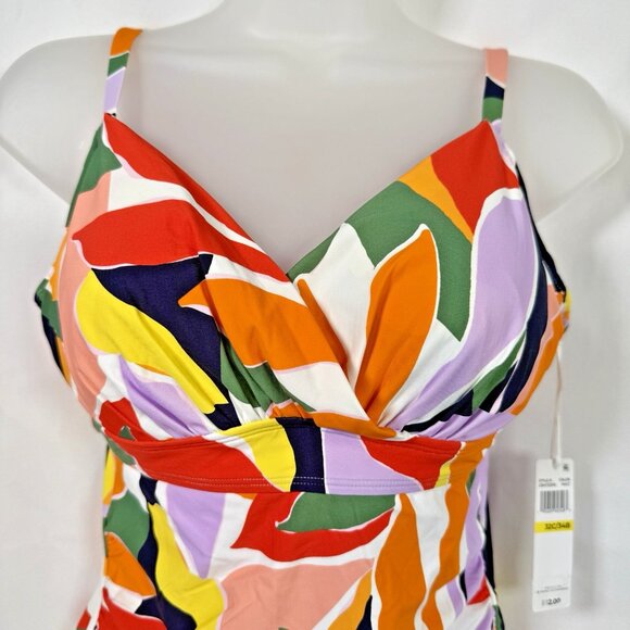Anne Cole Women's Multicolor Printed Underwire Tankini Swim Top Size 32C/34B NWT - Picture 6 of 8